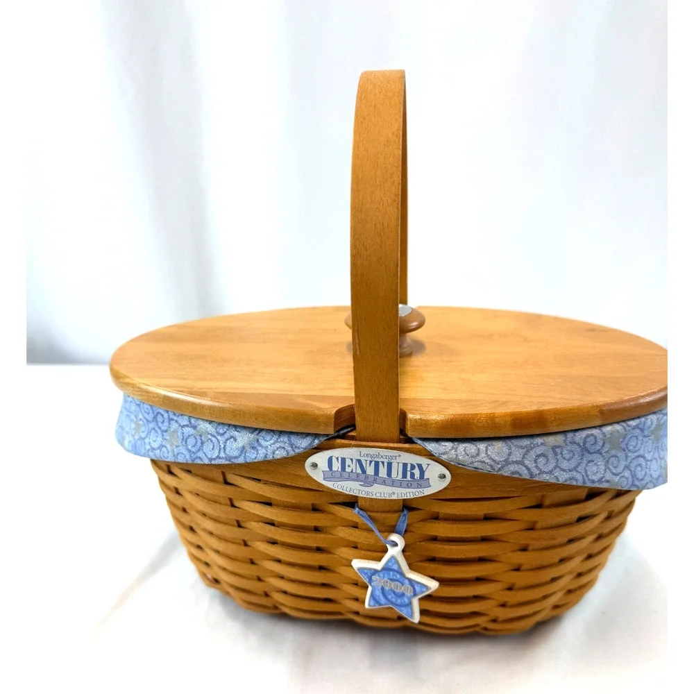 2000 Collectors Club‎ Century Celebration Basket w/Liner Protector Lid & Tie-On